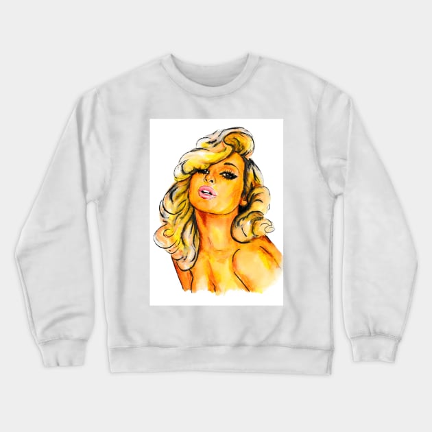 Jayne Mansfield Crewneck Sweatshirt by Svetlana Pelin